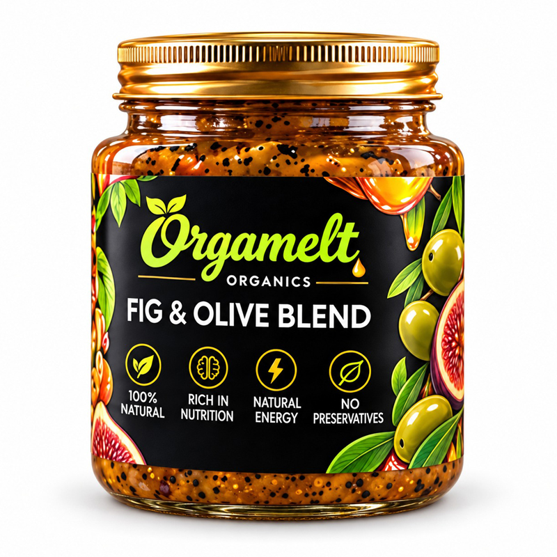 Orgamelt Organics Fig & Olive Blend – Dried Figs in Extra Virgin Olive Oil | 250g - Image 3